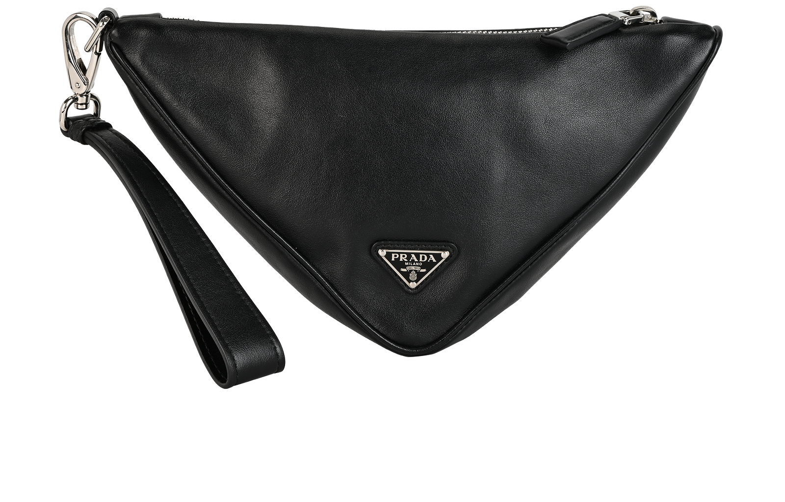 Triangle Clutch, &pound;550, Handbags, Black, Leather, Back view